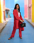 Baby Pink & Red - Robe Kaftan