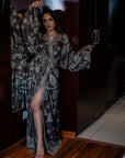 Leaf Brown & Beige - Robe Kaftan