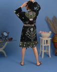 Navy White - Robe Kaftan