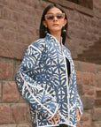 Blue White - Applique Quilt Jacket