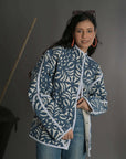 Blue White - Applique Quilt Jacket