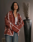 Brown White - Applique Quilt Jacket