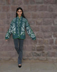 Green White - Applique Quilt Jacket