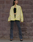 Lemon Yellow - Applique Quilt Jacket