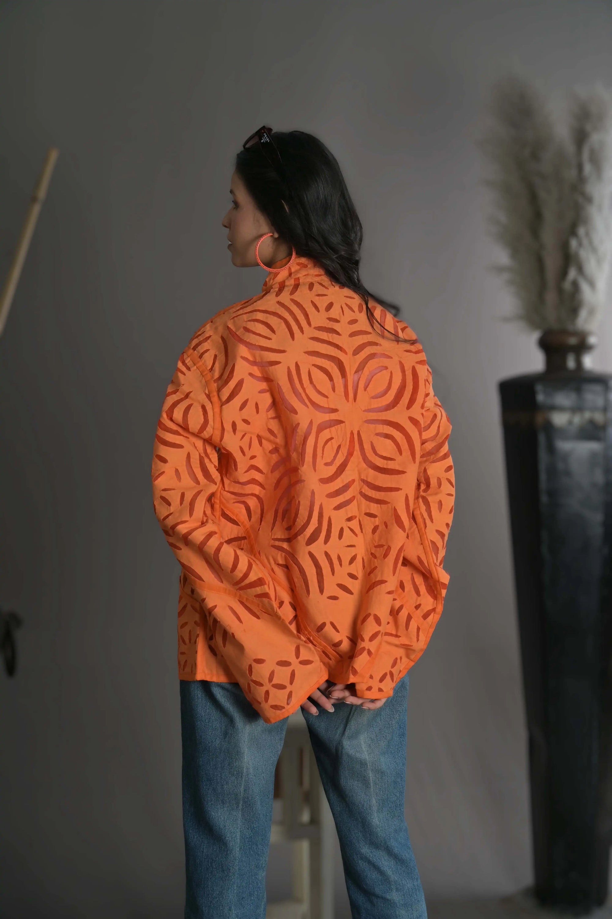 Orange Sun - Applique Quilt Jacket