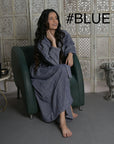 Blue - Wool Robe Kaftan