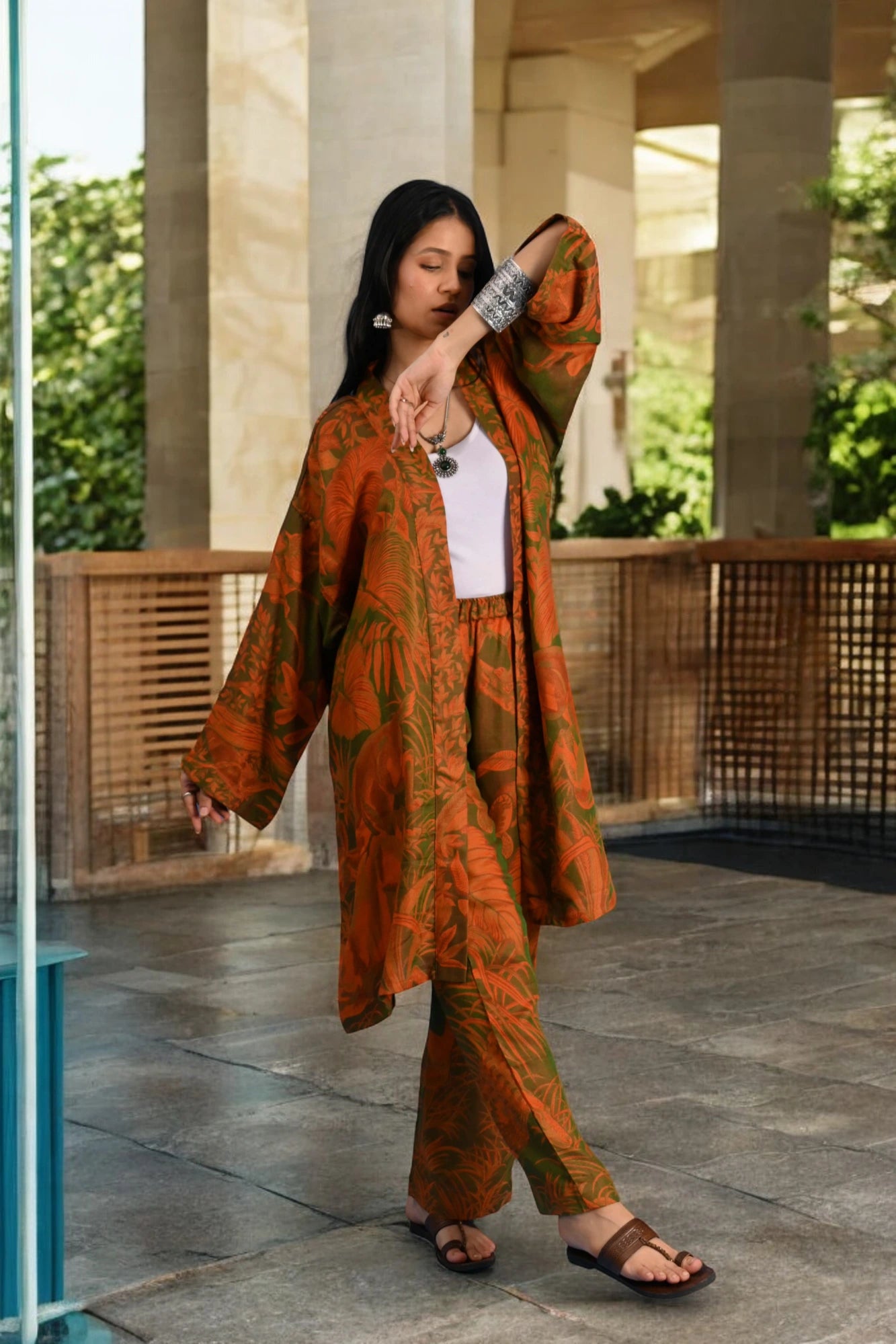 Forest Orange - Robe Kaftan