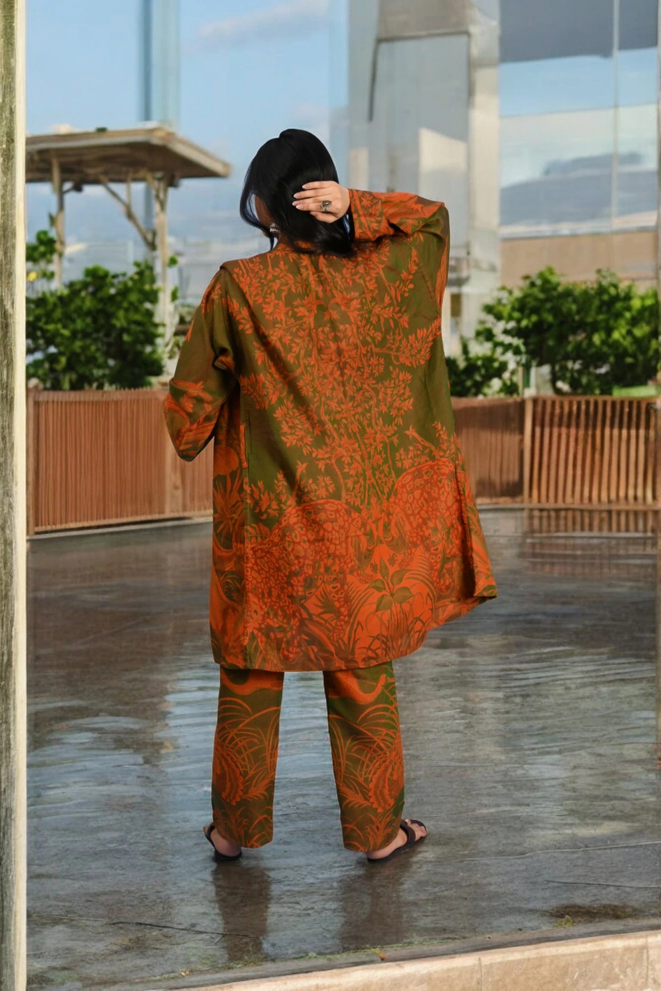 Forest Orange - Robe Kaftan