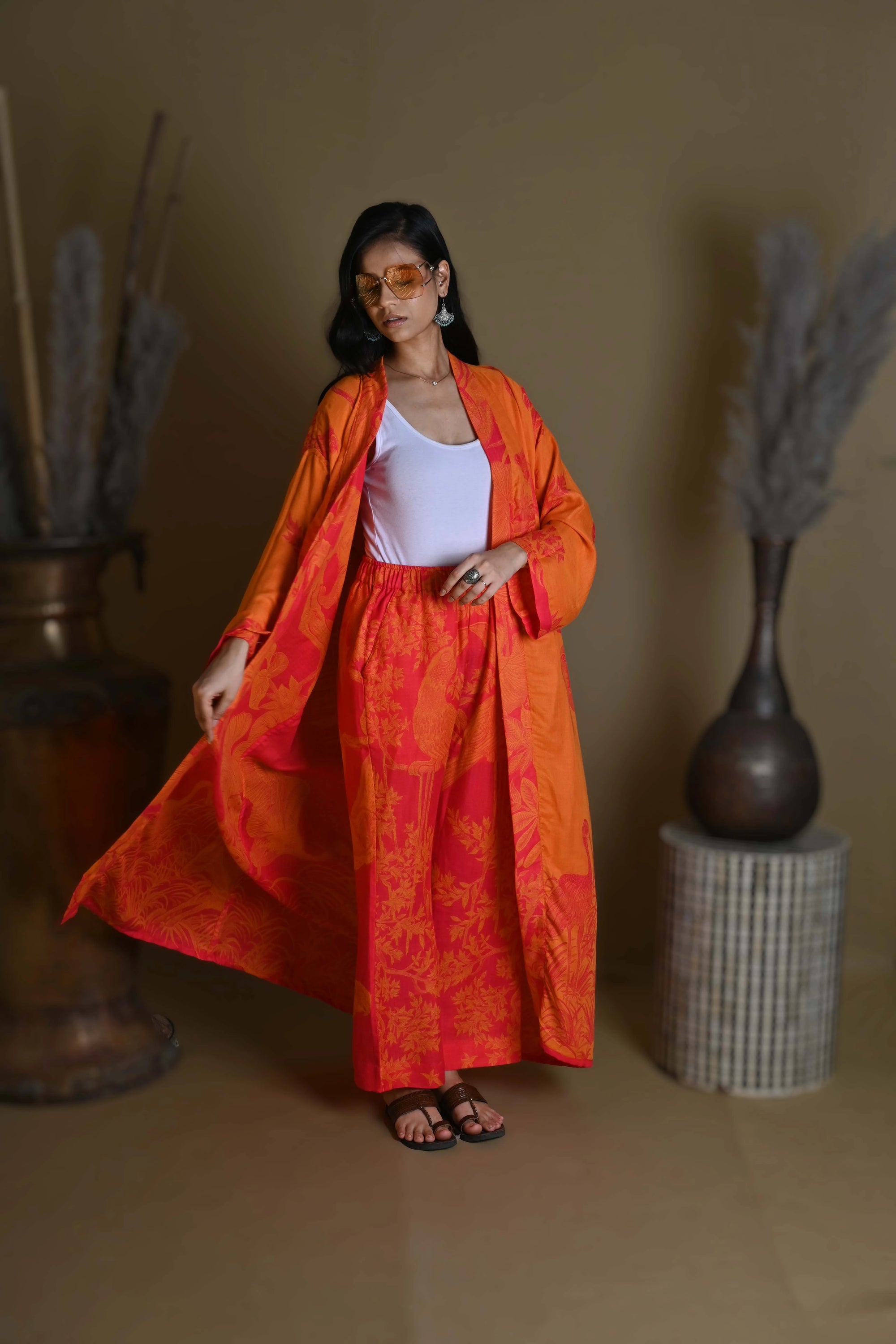 Neon Peach - Robe Kaftan