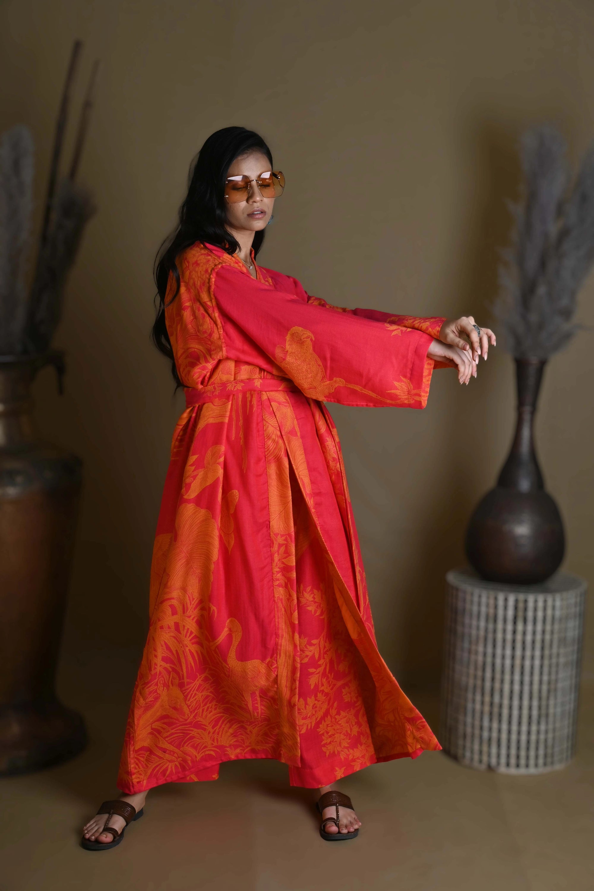 Neon Peach - Robe Kaftan