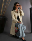 Pastal Cream Leaf - Taylor Coat Jacket