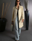 Pastal Cream Leaf - Taylor Coat Jacket