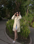 Pastal Cream Leaf - Taylor Coat Jacket