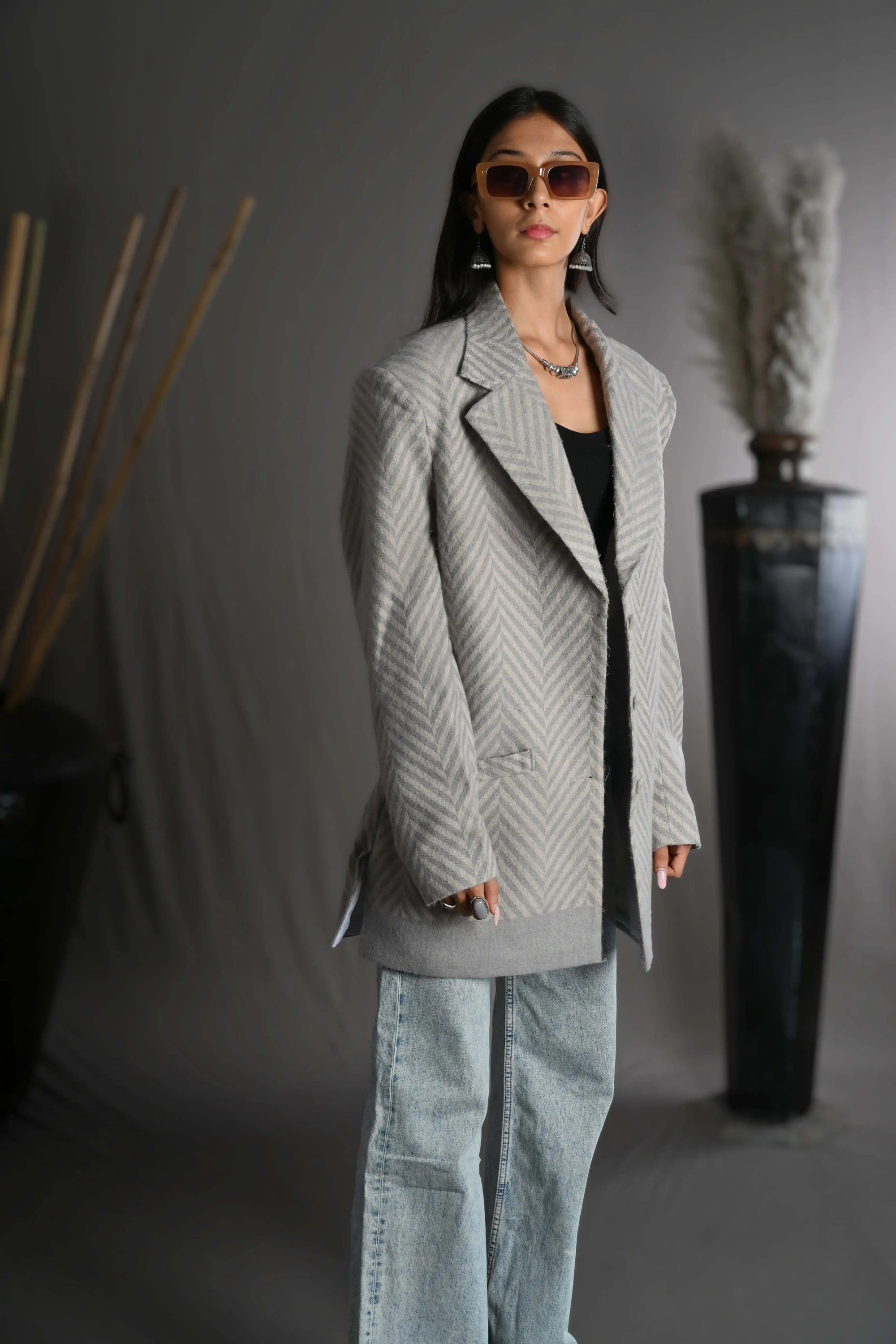 Metal Grey - Blazer Coat Jacket