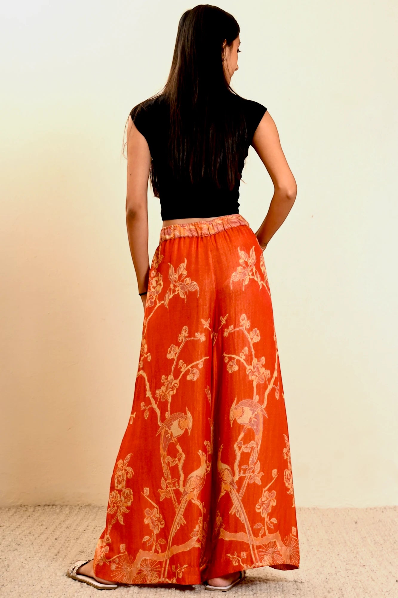 &#39;Orange light&#39; - Birds of Paradise Pants