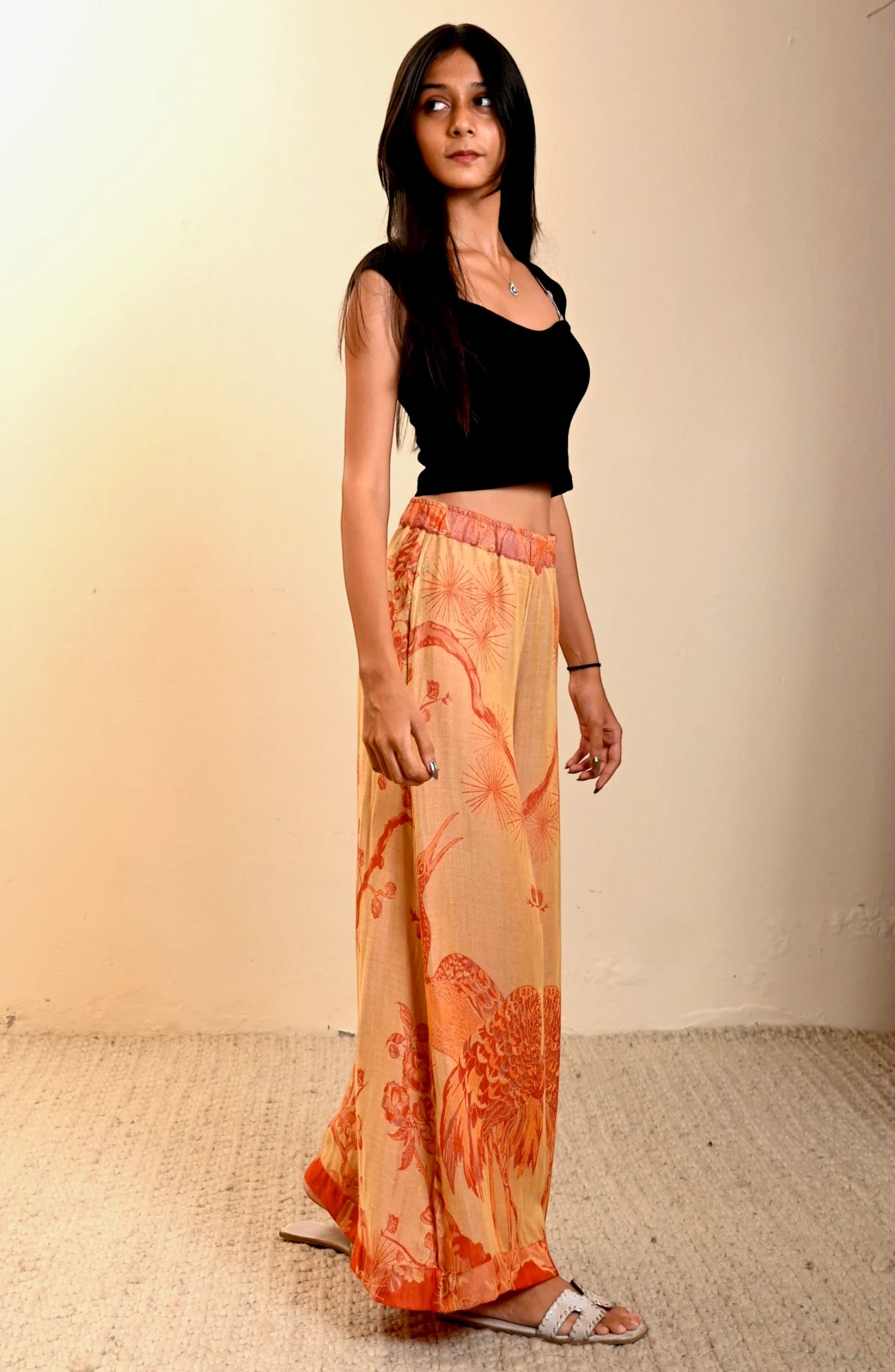 &#39;Orange light&#39; - Birds of Paradise Pants