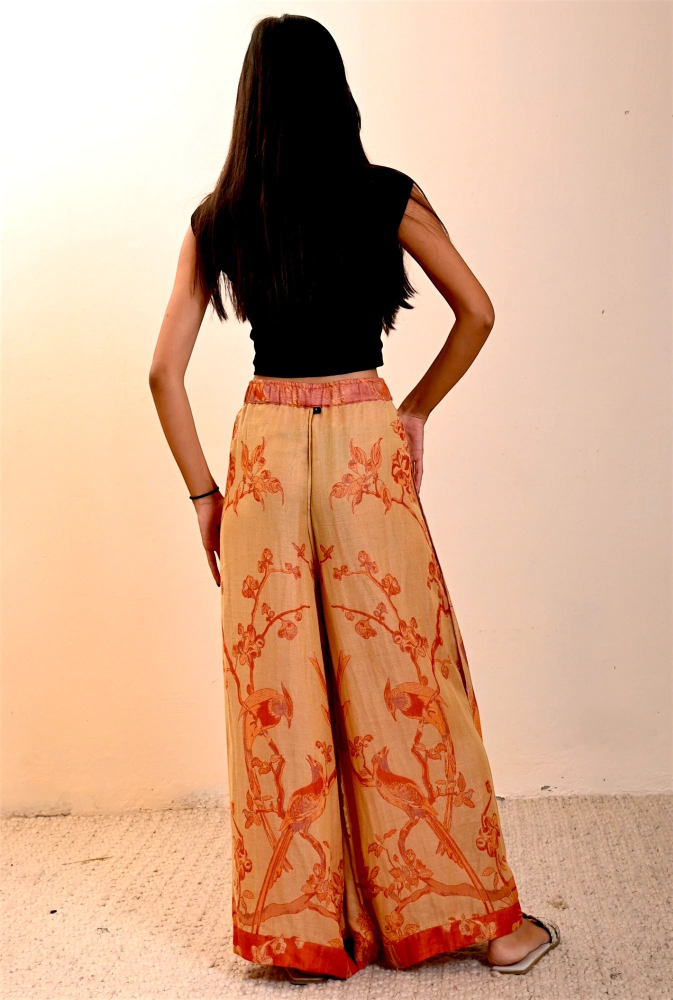 &#39;Orange light&#39; - Birds of Paradise Pants