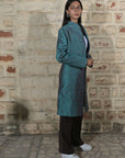 Blue  - Devi Blue Silk - Swing Coat Jacket