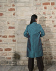 Blue  - Devi Blue Silk - Swing Coat Jacket