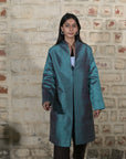 Blue  - Devi Blue Silk - Swing Coat Jacket