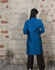 Green - Peacock Blue Silk - Swing Coat Jacket