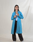 Blue-Paradise Blue Silk - Taylor Coat Jacket