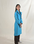 Blue-Paradise Blue Silk - Taylor Coat Jacket