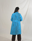 Blue-Paradise Blue Silk - Taylor Coat Jacket