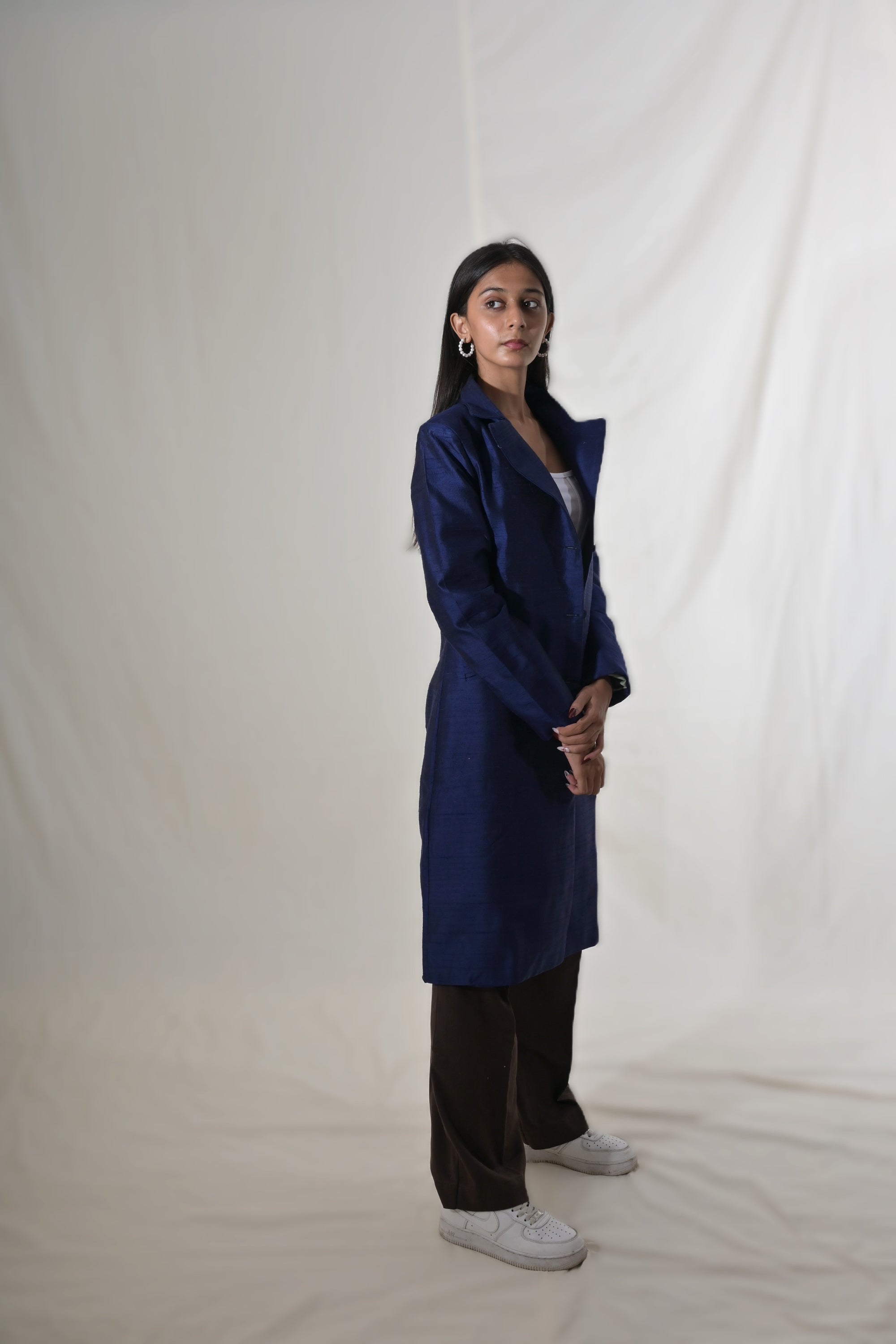 Navy - Royal Blue Silk - Taylor Coat Jacket