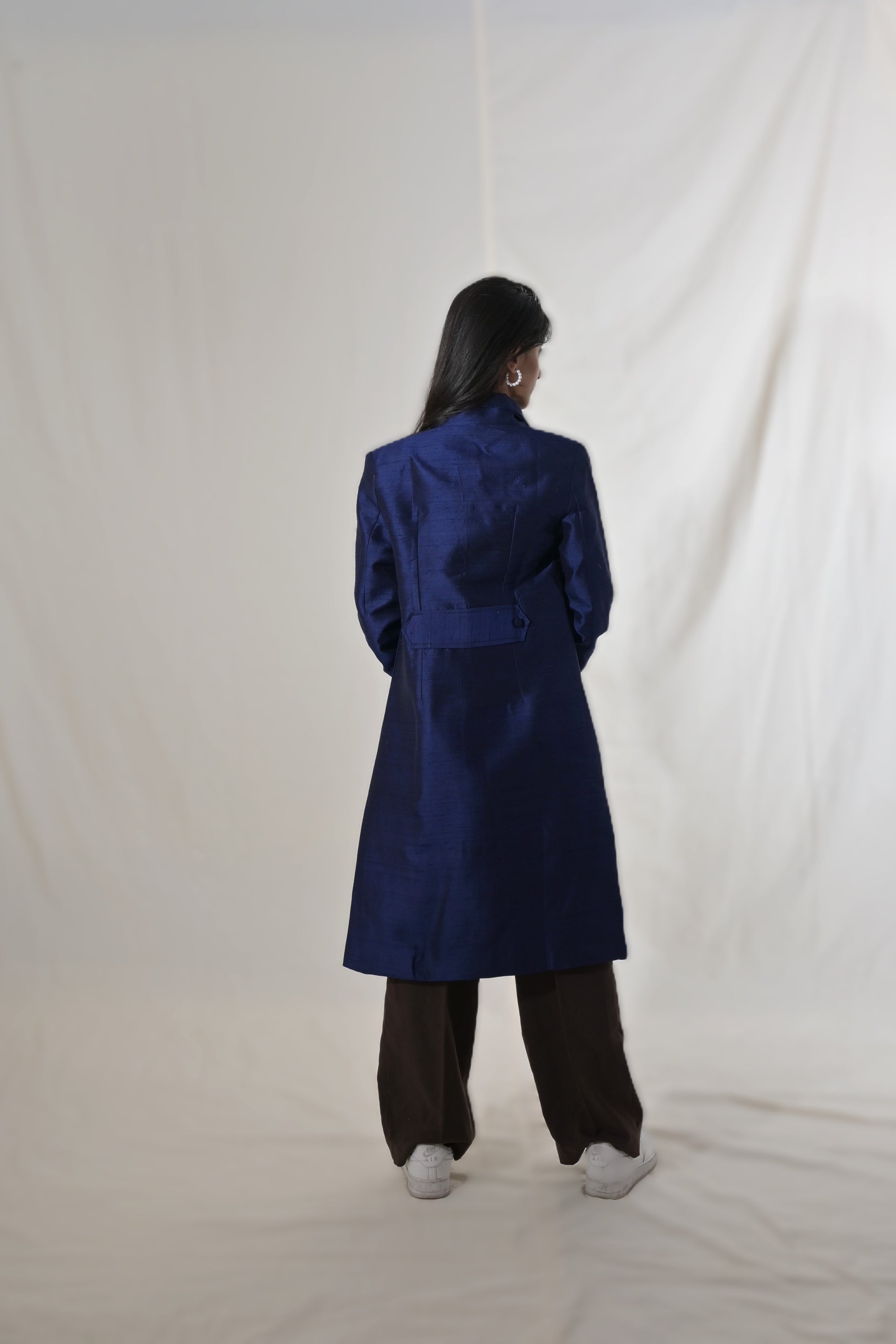 Navy - Royal Blue Silk - Taylor Coat Jacket