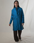 Green - Peacock Blue Silk - Jodhpur Coat Jacket