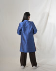 Blue - Jodhpur Blue Silk  - Jodhpur Coat Jacket