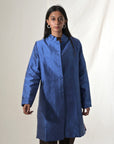 Blue - Jodhpur Blue Silk  - Jodhpur Coat Jacket