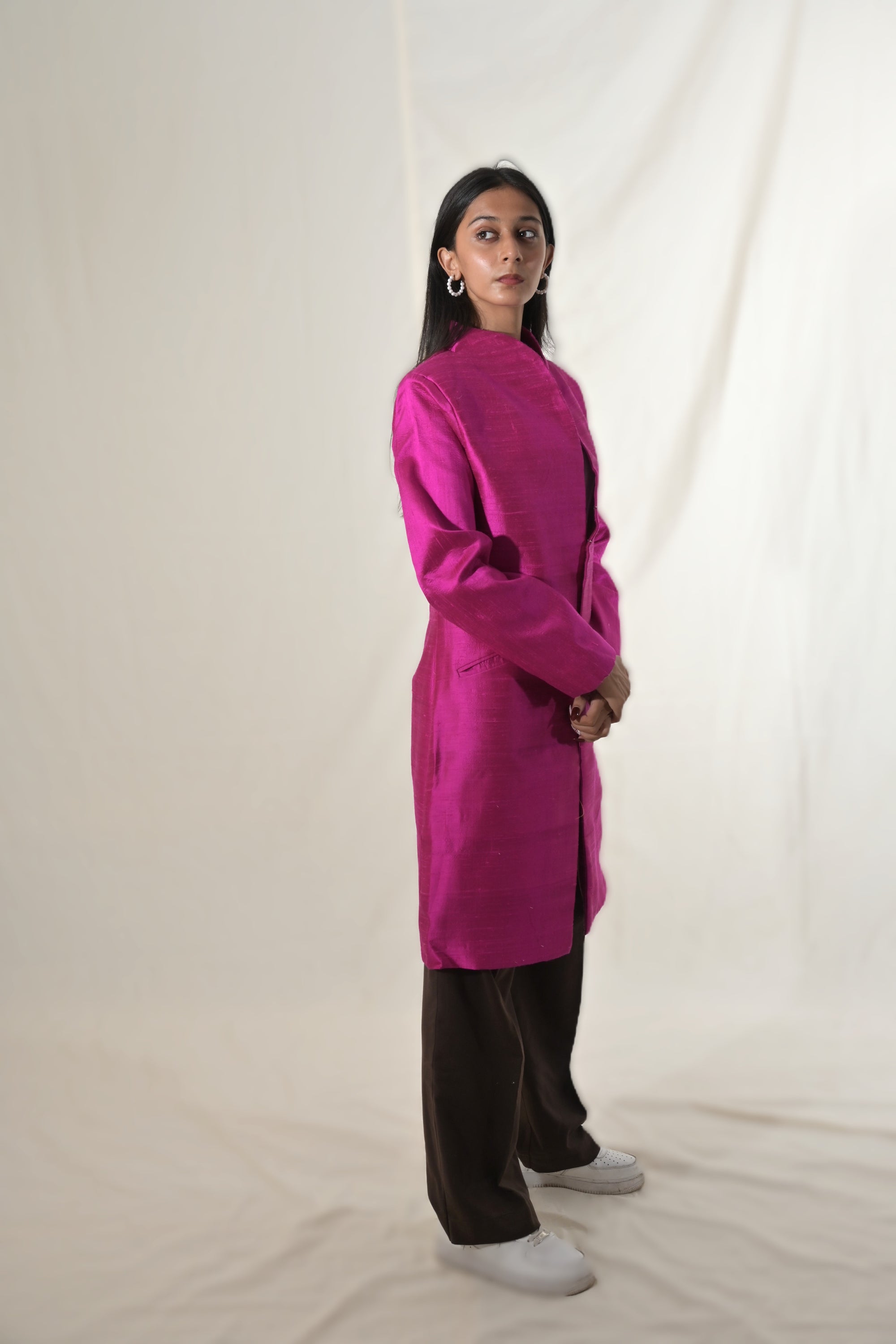 Rose Gold - Pink City Silk - Swing Coat Jacket