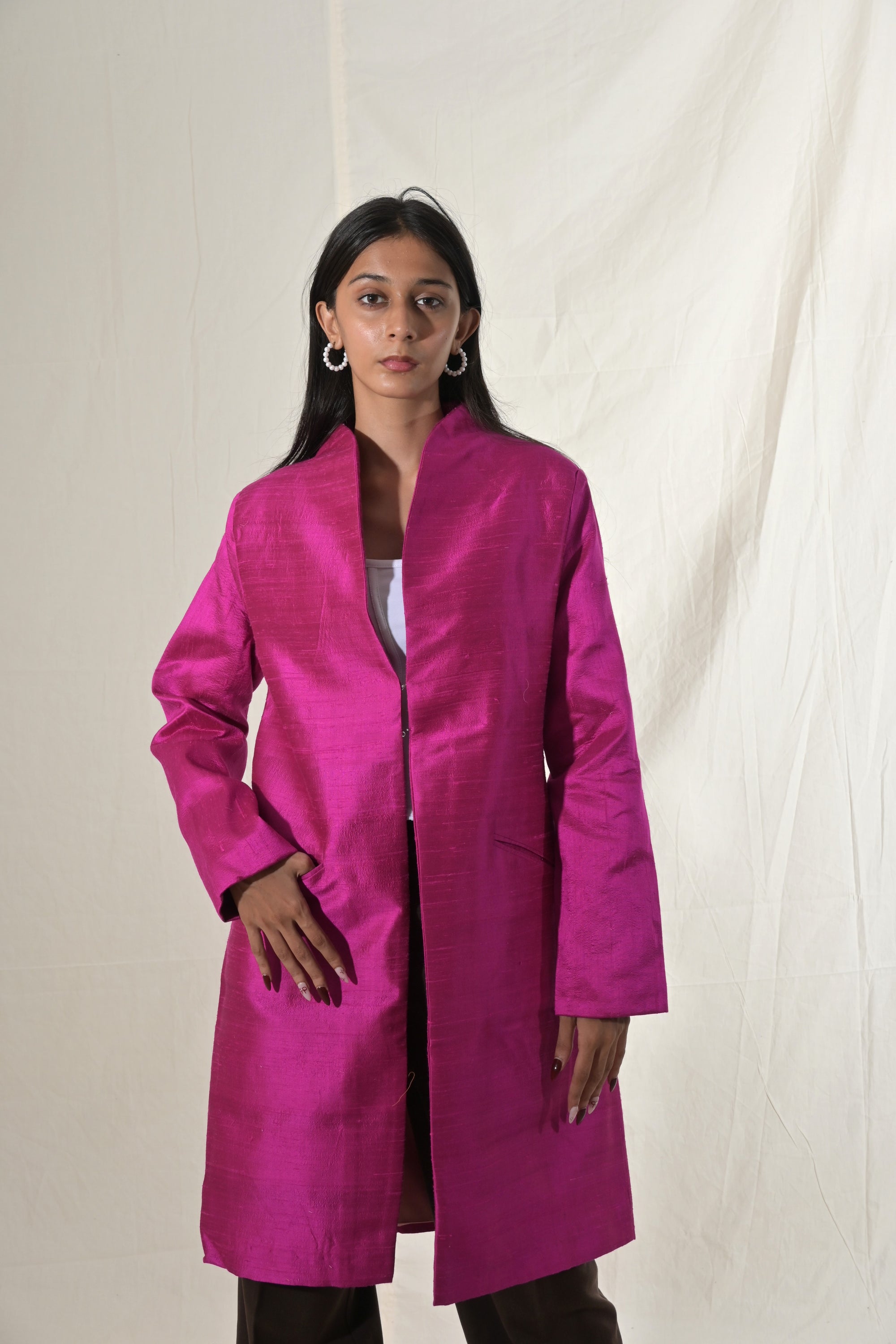 Rose Gold - Pink City Silk - Swing Coat Jacket