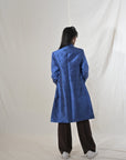 Blue - Jodhpur Blue Silk - Swing Coat Jacket