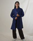 Navy - Royal Blue Silk  - Jodhpur Coat Jacket