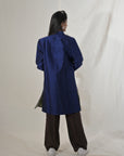 Navy - Royal Blue Silk  - Jodhpur Coat Jacket