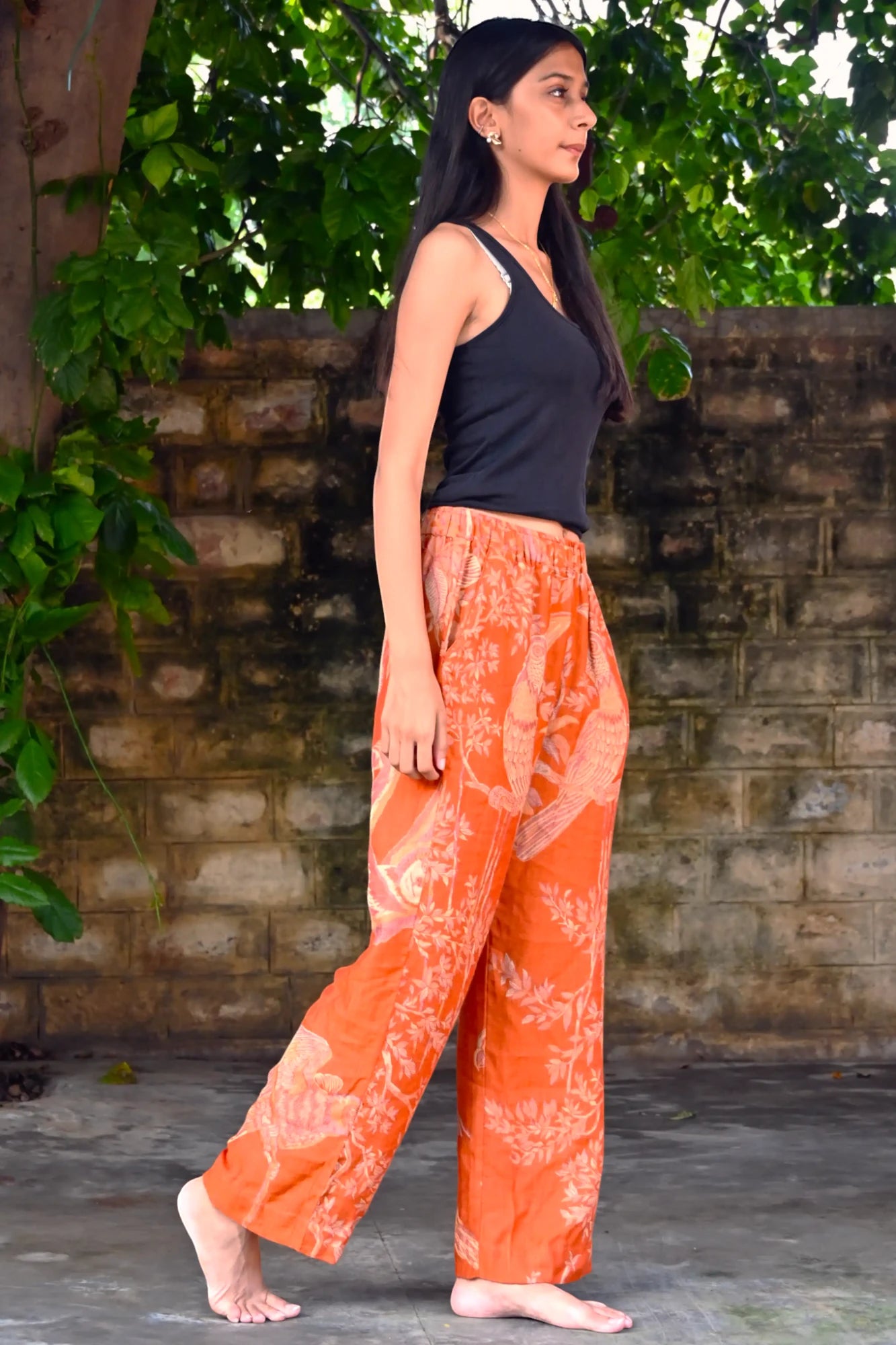 &#39;Orange Light&#39; - Birds of Paradise Pants