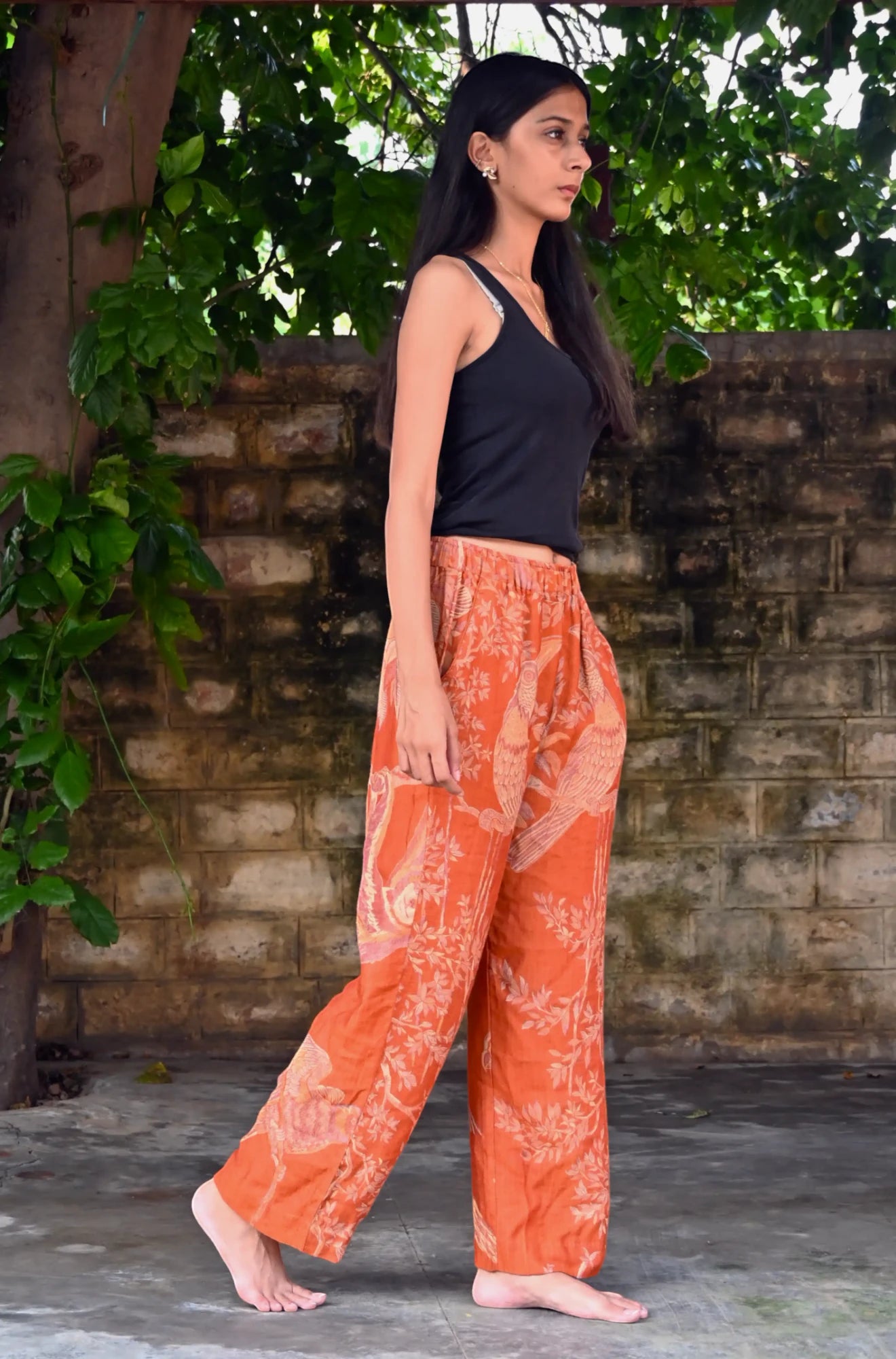 &#39;Orange Light&#39; - Birds of Paradise Pants