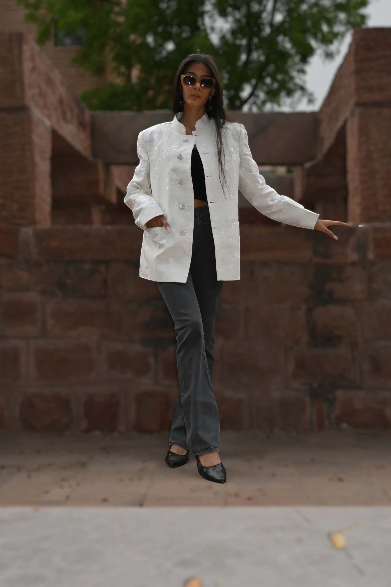 White In White  - Jodhpur Coat Jacket