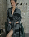 Gray - Wool Robe Kaftan