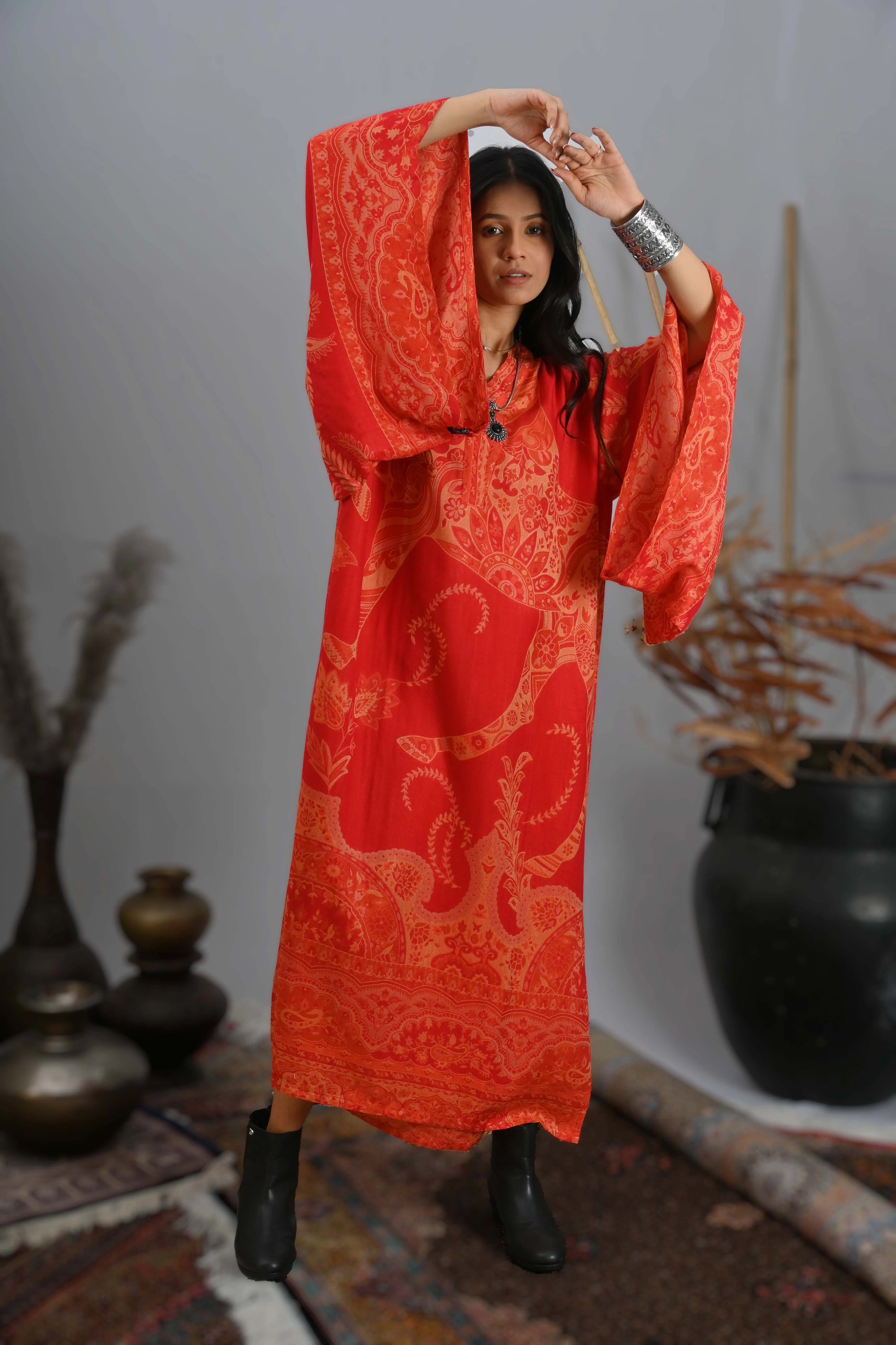 Red Orange - Kimono Kaftan