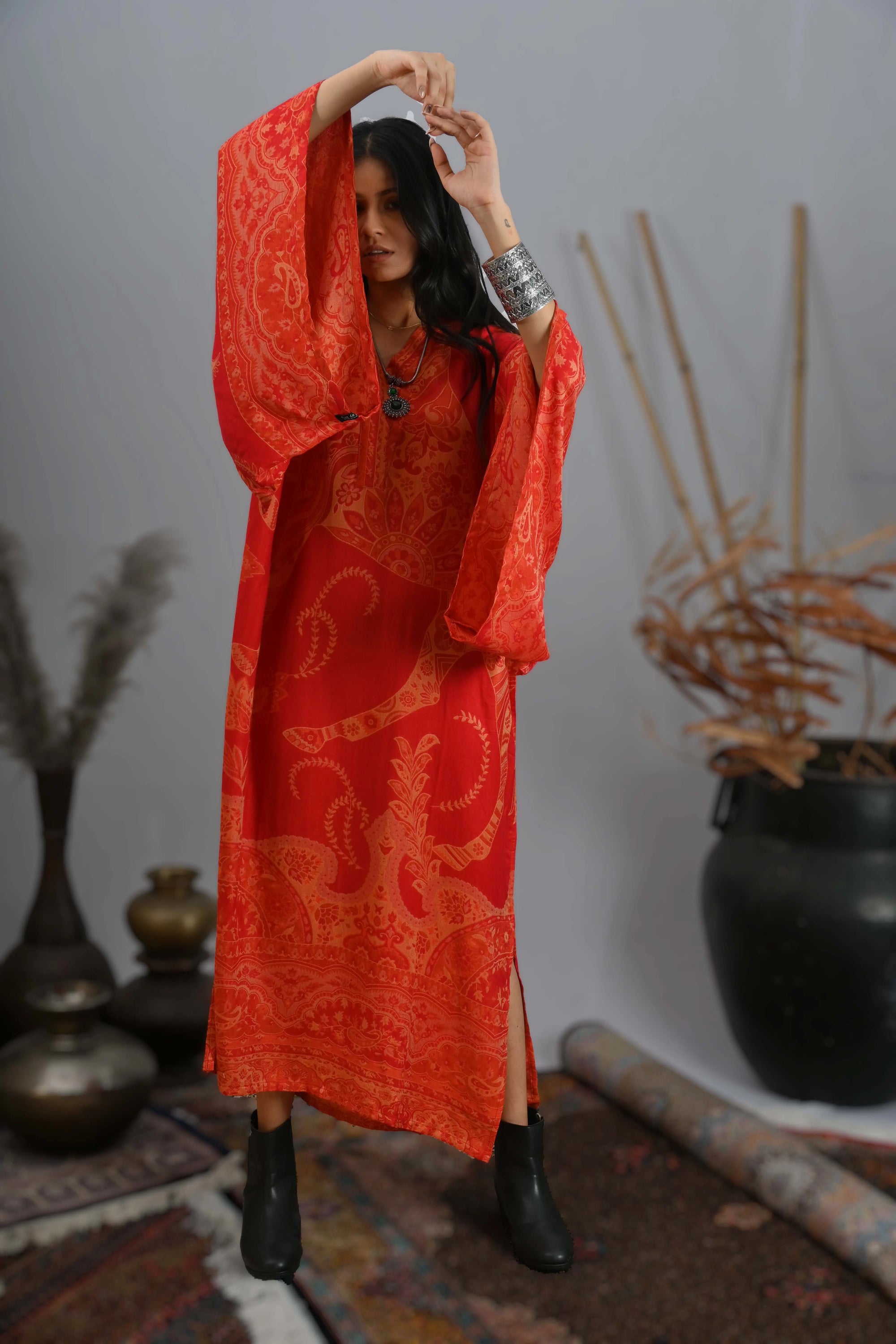 Red Orange - Kimono Kaftan