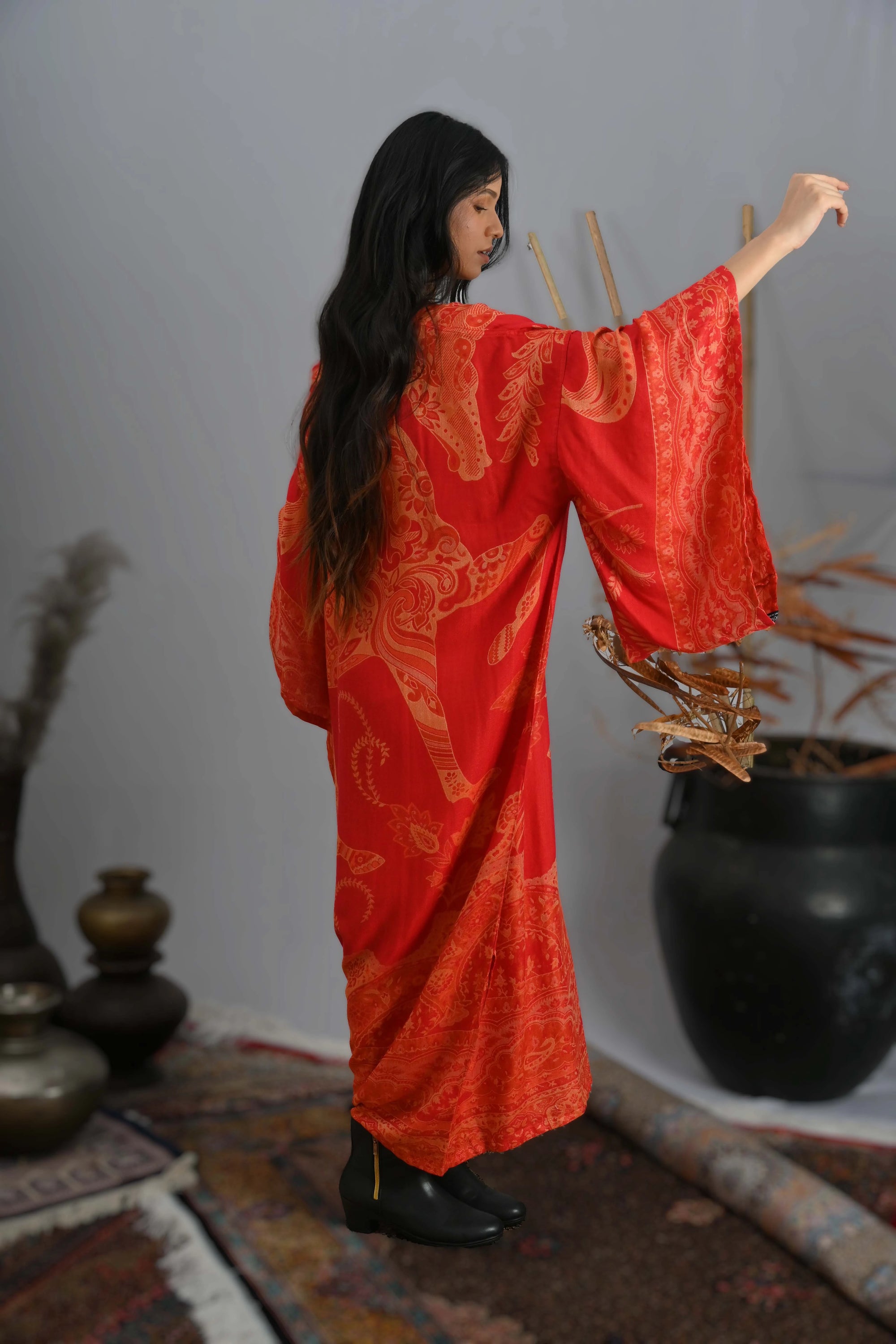 Red Orange - Kimono Kaftan