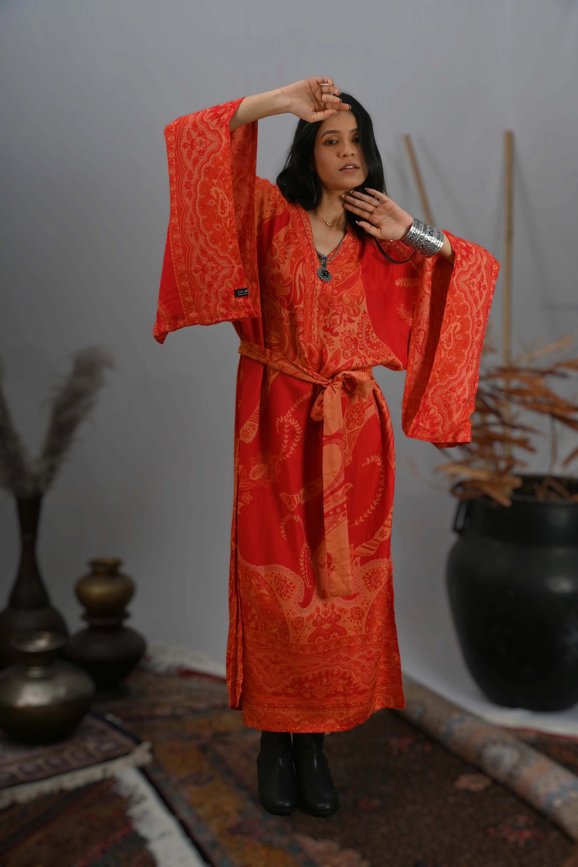 Red Orange - Kimono Kaftan