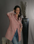 Baby Pink and Red - Taylor Coat Jacket