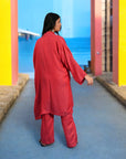 Baby Pink & Red - Robe Kaftan