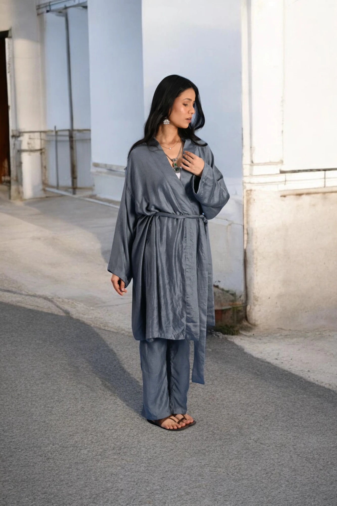 Charcoal &amp; Grey - Robe Kaftan