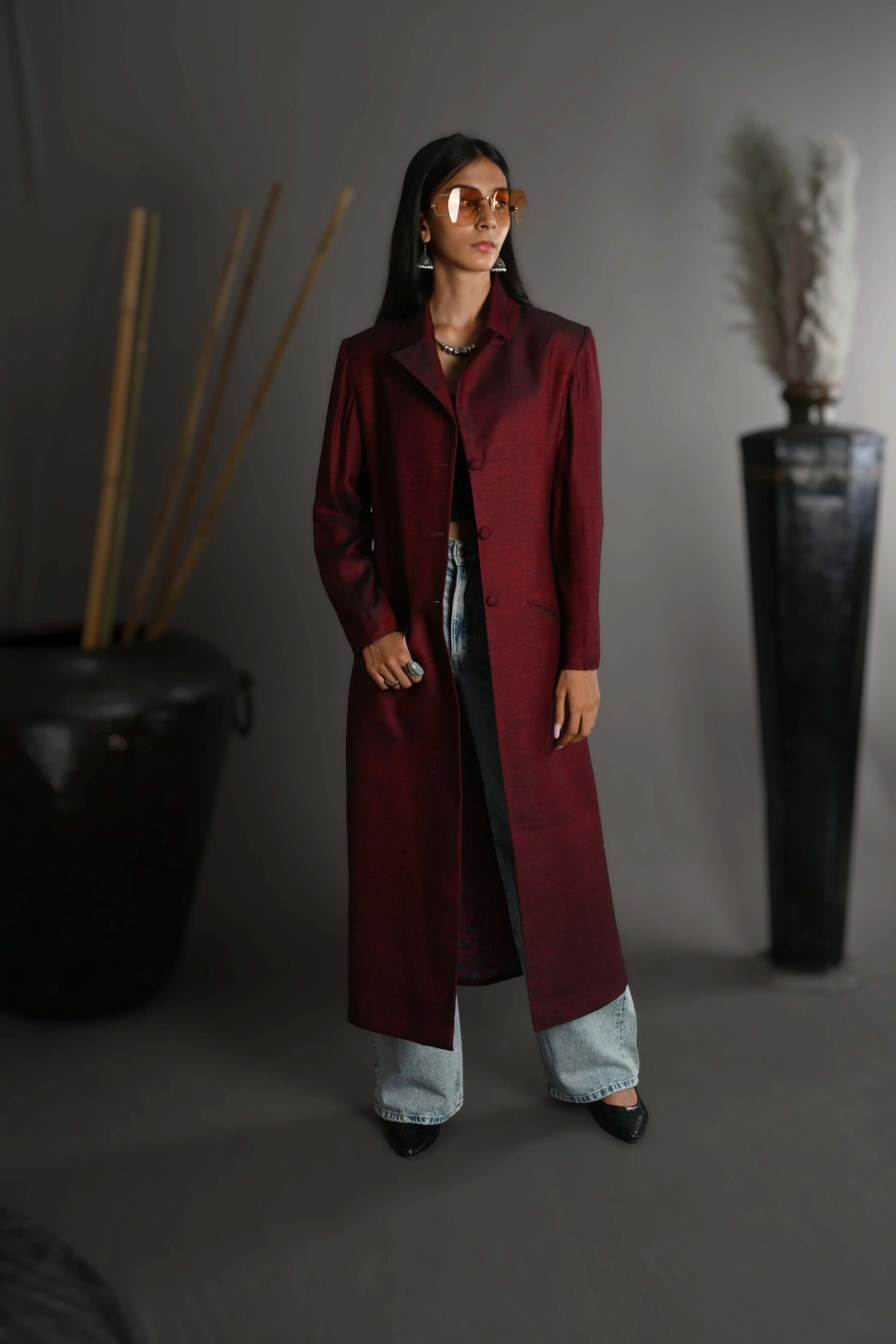 Wine and Black - Taylor Coat Jacket